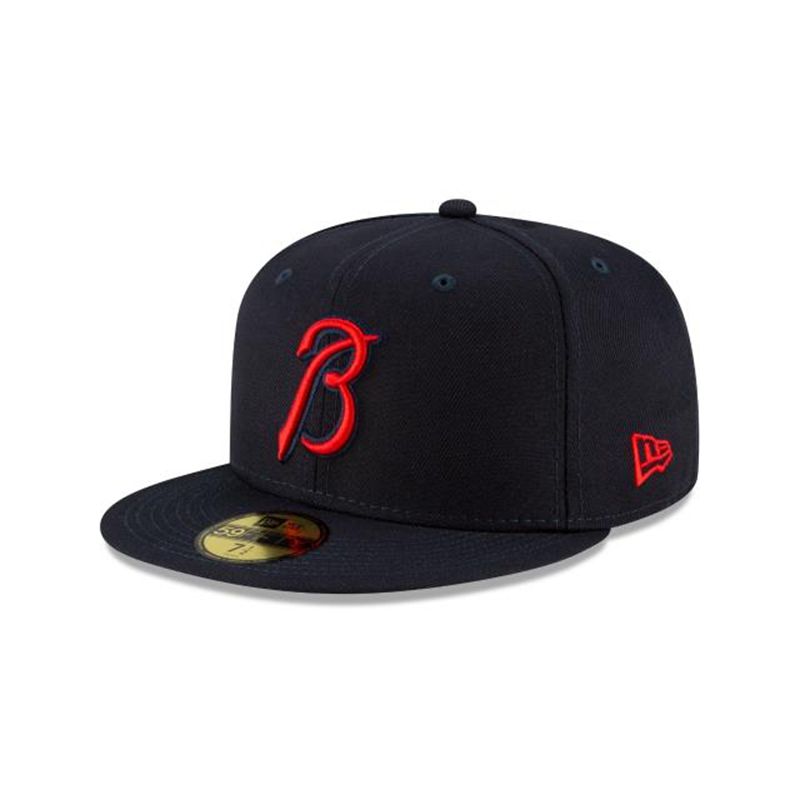 MLB Atlanta Braves Ligature 59Fifty Fitted (EHP7138) - Blue New Era Caps